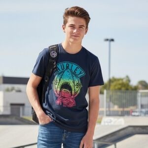 Hurley Navy Graphic T-Shirt Teen Years